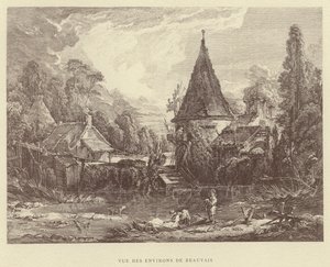 Pohled na okolí Beauvais (rytina) od Francois (after) Boucher