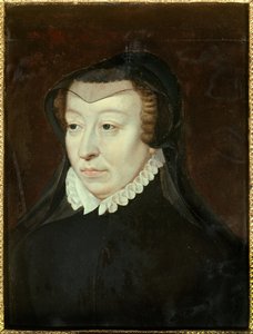 Portrét Catherine de Medicis (Caterina de Medici) (1519-1589), královna Francie Obraz Francoise Cloueta (asi 1515-1572) Sun. 0,33x0,24 m Chantilly 16. století, Musee Conde