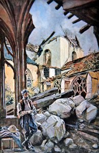 Bitva u Verdunu: Francouzský voják jí své příděly v rozbořeném ambitu katedrály