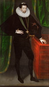 Francouzský král Jindřich III., poslední král z rodu Valois, třetí syn Kateřiny Medicejské (malba na plátně) od Francois (attr.to) Quesnel