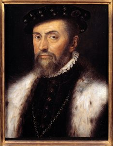 Portrét Anny Duc de Montmorency (1492-1567) Connetable z Francie. Atelier de Francois Clouet (1515-1572), v. 1555. Olej na dřevě. Rozměr: 0,32 x 0,28 m. Olej na dřevě.