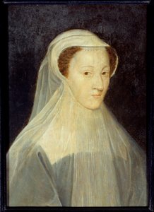 Portrét Marie Stuartovny (1542-1587), královny Francie a královny Skotska ve smutečním kostýmu. Obraz z dílny Francoise Cloueta (1515-1572), kolem roku 1560. Olej na dřevě. Rozměr: 0,37 x 0,26 m. Paříž, Musee Carnavalet - Portrét Marie Stuartovny (1542-151