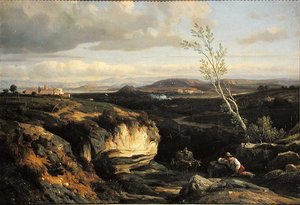 Italská krajina od Francois Antoine Leon Fleury