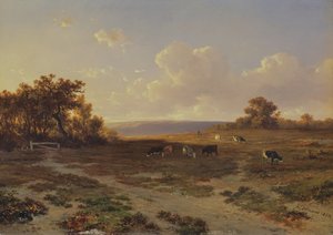 Krajina vřesoviště s krávami, 1852