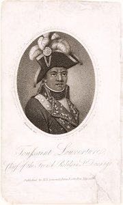 Toussaint Louverture (c.1743-1803) Náčelník francouzských rebelů v St. Domingo, ryl Holl, pub. od H.D. Symonds, 1802 (lept a rytina)