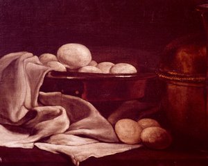 Francois Bonvinin (1817-1887) asetelma näyttää brie-juustoa, Detail od François Bonvin