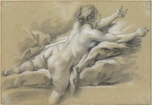 Nahá žena natahující ruku doprava od François Boucher