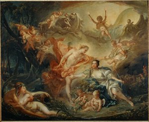 Apollón odhalující své božství pastýřce Isse (malba na plátně) od Francois Boucher