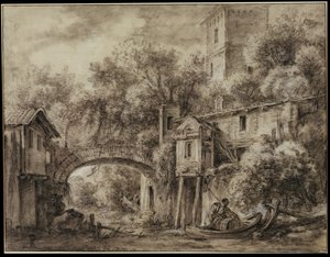 Architektonické capriccio s mlýnem v Quiquengrogne u Charentonu