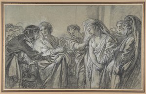 Kristus a žena přistižená při cizoložství od François Boucher