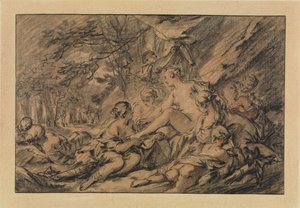 Diana odpočívá v lese se svými nymfami od François Boucher