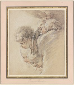 Andělské hlavy v oblacích (Narození Krista) od François Boucher