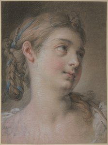 Ženská hlava otočená doprava od François Boucher