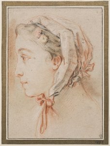 Ženská hlava, profil s čepicí od François Boucher