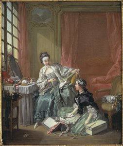 Milliner - The Milliner, Boucher, Francois (1703-1770). olej na plátně od François Boucher