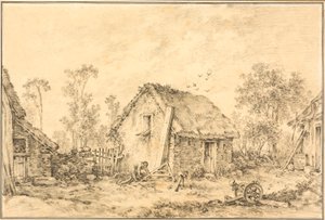 Krajina s rustikální chalupou od François Boucher
