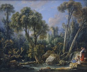 Prádelníčky v krajině od François Boucher