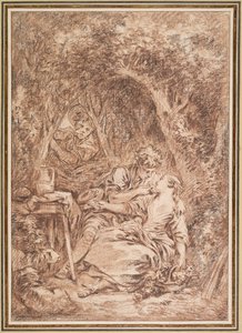 Překvapení milenci (Annette a Lubin) od François Boucher