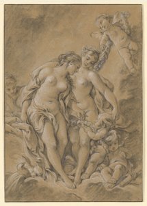 Nymfy a amorci od François Boucher