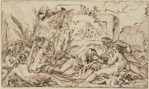Nymfy a říční bohové od François Boucher