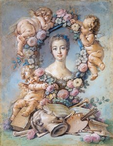 Portrét markýzy de Pompadour (1721-1764) (Jeanne Antoinette Poisson, známá jako Madame de Pompadour od François Boucher