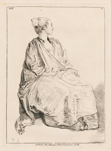 Sedící žena obrácená doprava od François Boucher