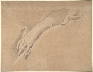 Studie levé ruky paní de Pompadour od François Boucher