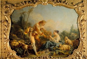 Samolibá pastorační scéna. Obraz Francoise Bouchera (1703-1770) 1737 Paříž, archives nationales od François Boucher