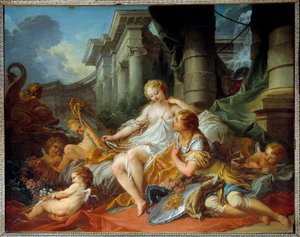 Láska Renauda a Armide Ilustrace scény „La Jerusalem delivree“ (La gerusalemme liberata) od Torquata Tassa (známého jako Hrnek). Okouzlující Armide obklopený velmi symbolickými Amours seduit s pomocí svého kouzelného zrcadla rytíře Re od François Boucher