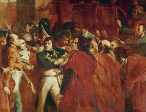 Generál Bonaparte v Conseil des Cinq-cents v St... od Francois Bouchot