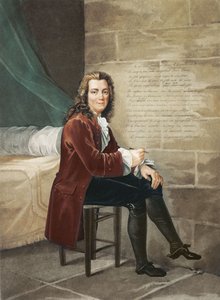 Voltaire vězněný v Bastile při psaní La Henriade v roce 1728