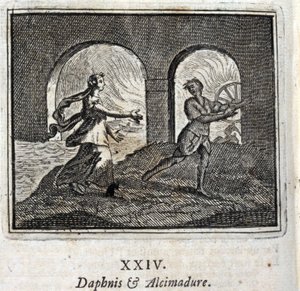 Dafnis a Alcimadura. Bajky Jean de La Fontaine (1621-95). Ilustrace François Chauveau (1613-1676). Vydání z roku 1728. od Francois Chauveau