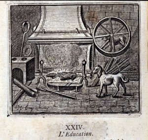 Vzdělání. Bajky Jean de La Fontaine (1621-95). Ilustrace Francois Chauveau (1613-1676). Vydání z roku 1728. od Francois Chauveau