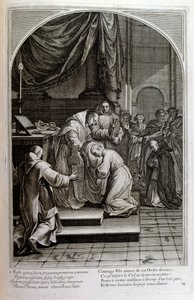 Rytina Francoise Chauveaua 1680 „Život svatého Bruna“, zakladatel řádu Chartreux od Francois Chauveau