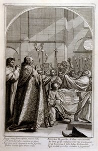 Rytina Francoise Chauveaua 1680 „Život svatého Bruna“, zakladatel řádu Chartreux od Francois Chauveau