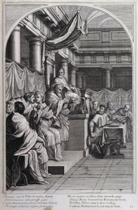 Ilustrace ze „Života sv. Bruna, zakladatele řádu Chartreux“ Paříž 1660. podle obrazů Eustache Le Sueur a rytiny Fran Sois Chauveau ©UIG/Leemage od Francois Chauveau