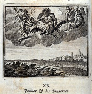 Jupiter a Thunnerové. Bajky Jean de La Fontaine (1621-95). Ilustrace François Chauveau (1613-1676). Vydání z roku 1728. od Francois Chauveau