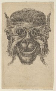 Opičí maska, od Divers Masques, ca. 1635-45. od Francois Chauveau