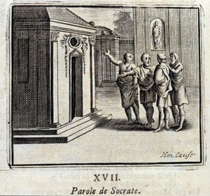 Sokratovo slovo. Bajky by Jean de La Fontaine (1621-95). Ilustrace François Chauveau (1613-1676). Vydání z roku 1728. od Francois Chauveau