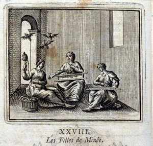Dcery Minee. Bajky Jean de La Fontaine (1621-95). Ilustrace François Chauveau (1613-1676). Vydání z roku 1728. od Francois Chauveau