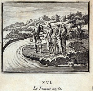 Žena Noyee. Bajky Jean de La Fontaine (1621-95). Ilustrace François Chauveau (1613-1676). Vydání z roku 1728. od Francois Chauveau