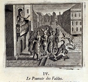 Síla bajek. Bajky Jean de La Fontaine (1621-95). Ilustrace Francois Chauveau (1613-1676). Vydání z roku 1728. od Francois Chauveau