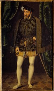 Portrét francouzského krále Jindřicha II. (1519 - 1559). Malba z dílny Francoise Cloueta (1515-1572) od François Clouet