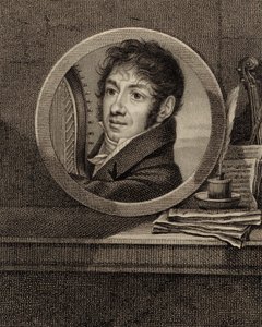 Portrét harfisty a skladatele Jean-Aimé Verniera 1769-1840, c. 1800.
