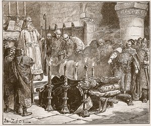 Fitz-Arthur zakazuje pohřbít Williama, ilustrace z knihy "Cassell