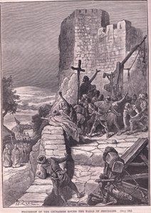 Průvod křižáků kolem hradeb Jeruzaléma 1097 nl od Francois Edouard Zier