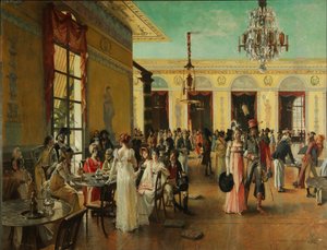 Café Frascati Scéna z Napoleonových časů=, 1893 od Francois Flameng