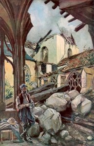 Klášter a katedrála Verdun, Francie, červen 1916, 1926. od Francois Flameng