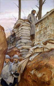 Vyhlídka Mont Renault (duben 1918). Obraz Francoise Flamenga (1856 - 1923) od Francois Flameng