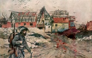 Ruiny Ablain-Saint-Nazaire, Artois, Francie, 18. prosince 1915, 1926. od Francois Flameng